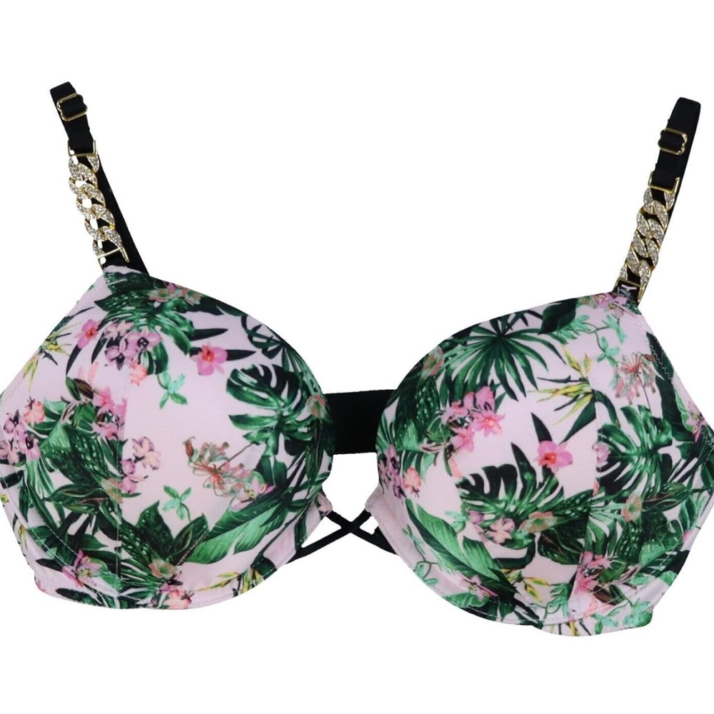 Victoria's Secret Pink and Green Tropical Print Bra